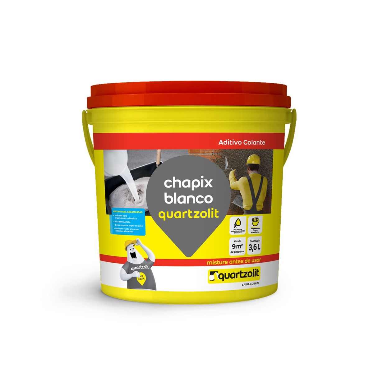Adesivo para Chapiscos e Argamassas Chapix 3,6L, marca Quartzolit - Foto 2