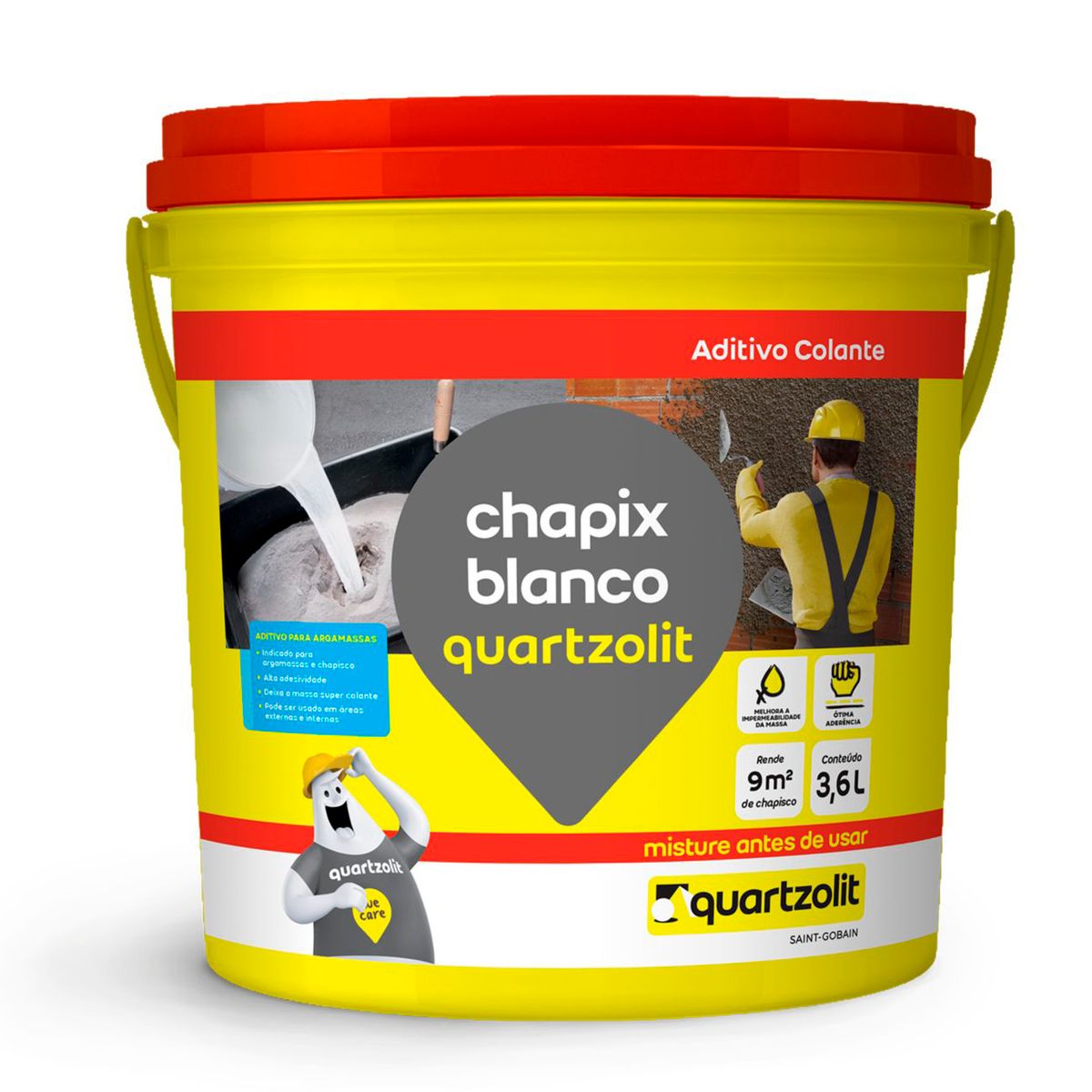 Adesivo para Chapiscos e Argamassas Chapix 3,6L, marca Quartzolit - Foto Principal