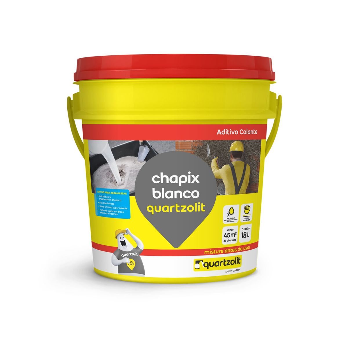 Adesivo para Chapiscos e Argamassas Chapix 18L, marca Quartzolit - Foto 2