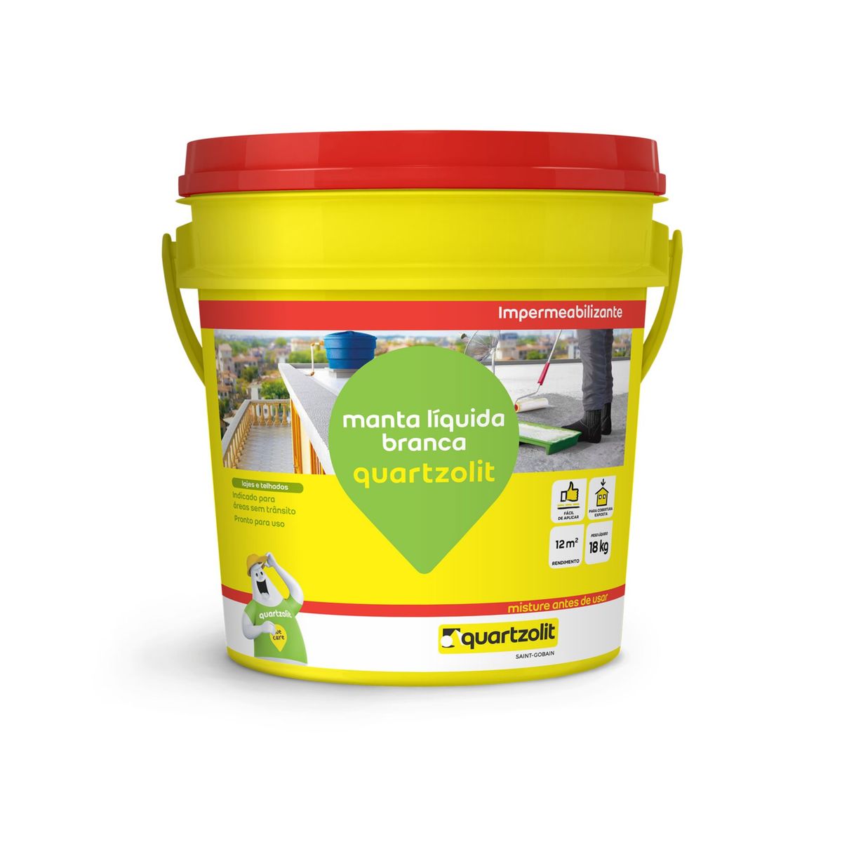 Impermeabilizante Manta Líquida 18kg Branco, marca Quartzolit - Foto 2