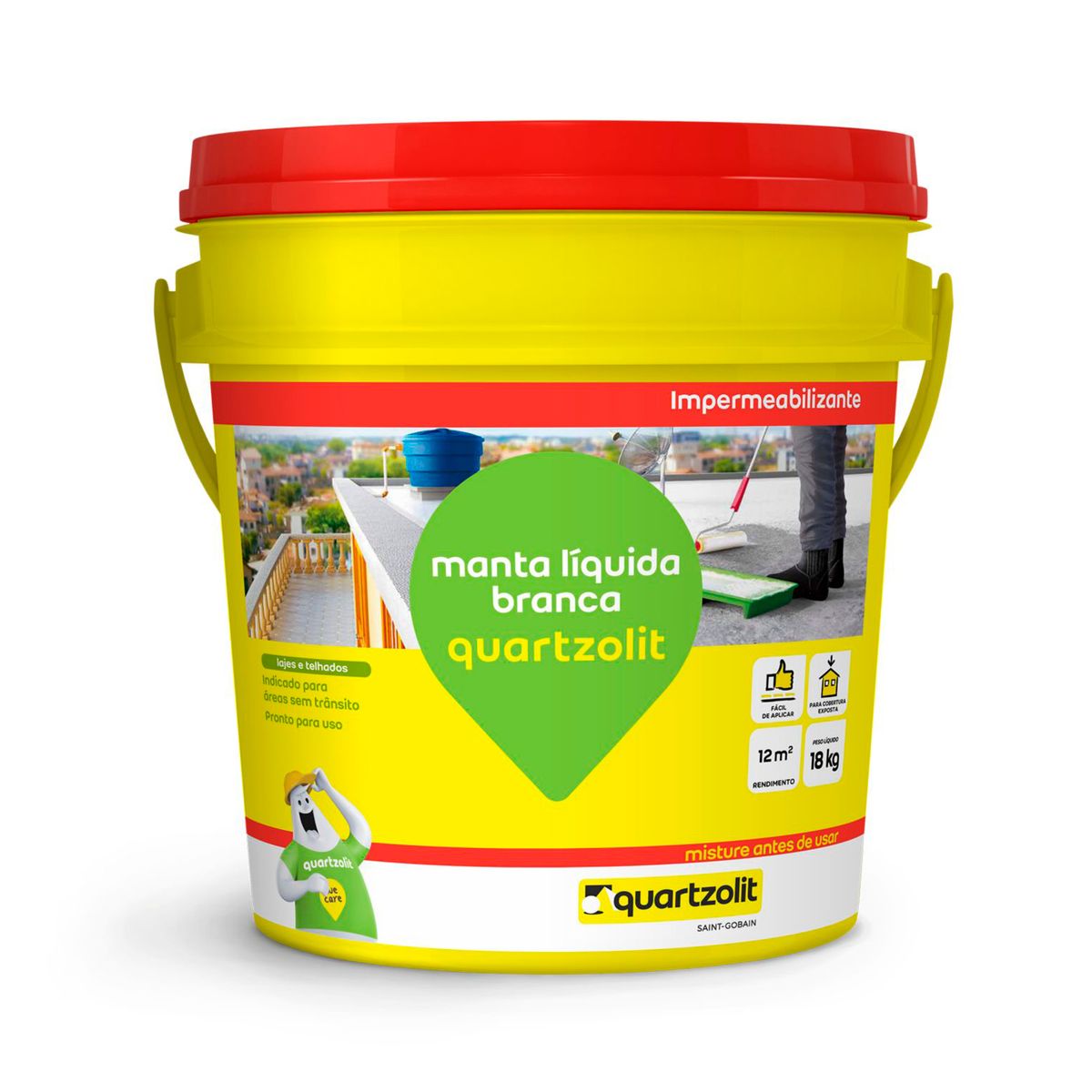 Impermeabilizante Manta Líquida 18kg Branco, marca Quartzolit - Foto Principal