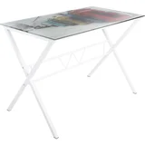 Mesa de Vidro para Escritório Londres 76x105x58cm Branco
