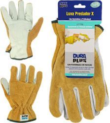 Luva de Couro Predador Flex com Dorso em Raspa Amarelo