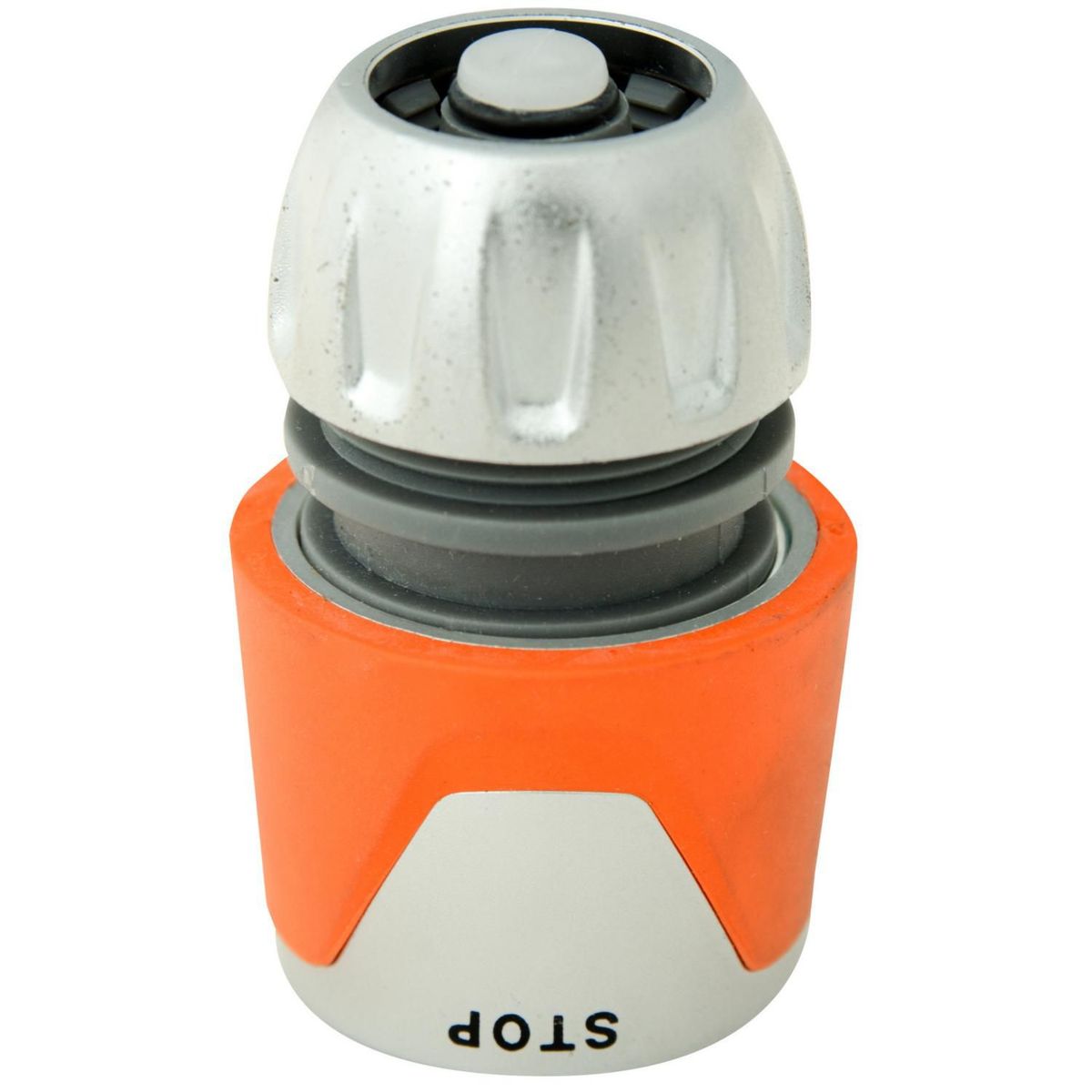 Conector de Mangueira Premium 6,5x4,2x4,2cm com Waterstop 3/4" Cinza, marca Ergo - Foto Principal
