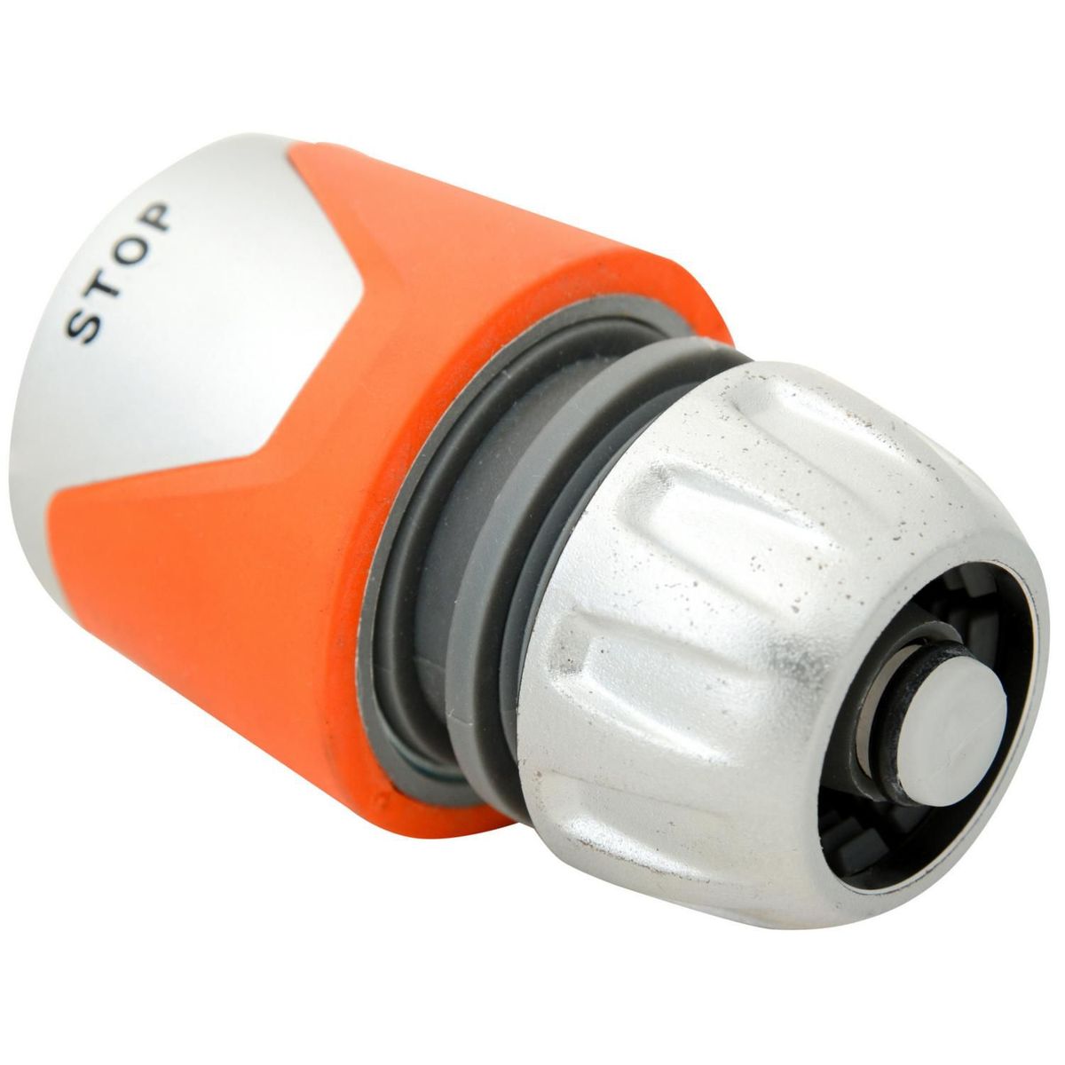 Conector de Mangueira Premium 6,5x4,2x4,2cm com Waterstop 3/4" Cinza, marca Ergo - Foto 2
