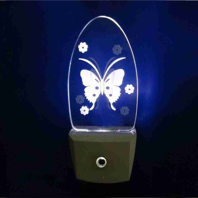 Luz Noturna LED Borboleta Bivolt Branco