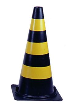 Cone de Sinalizao 75cm Preto e Amarelo 
