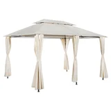 Gazebo Retangular Romano com Cortinas Pérgola 270x300x400cm Bege Just Home Collection