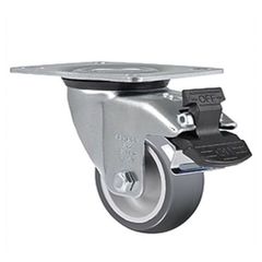 Rodízio Giratório de PVC com Freio 75mm