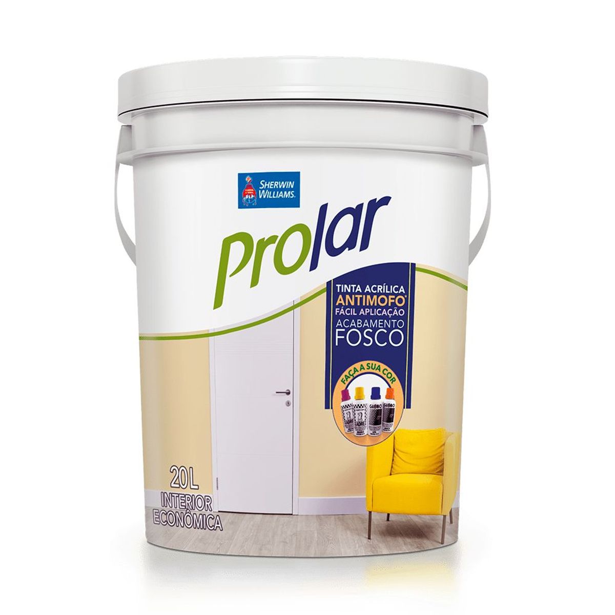 Tinta Fosco Prolar Econômico 20L Branco Sherwin Williams, marca Sherwin Williams - Foto Principal