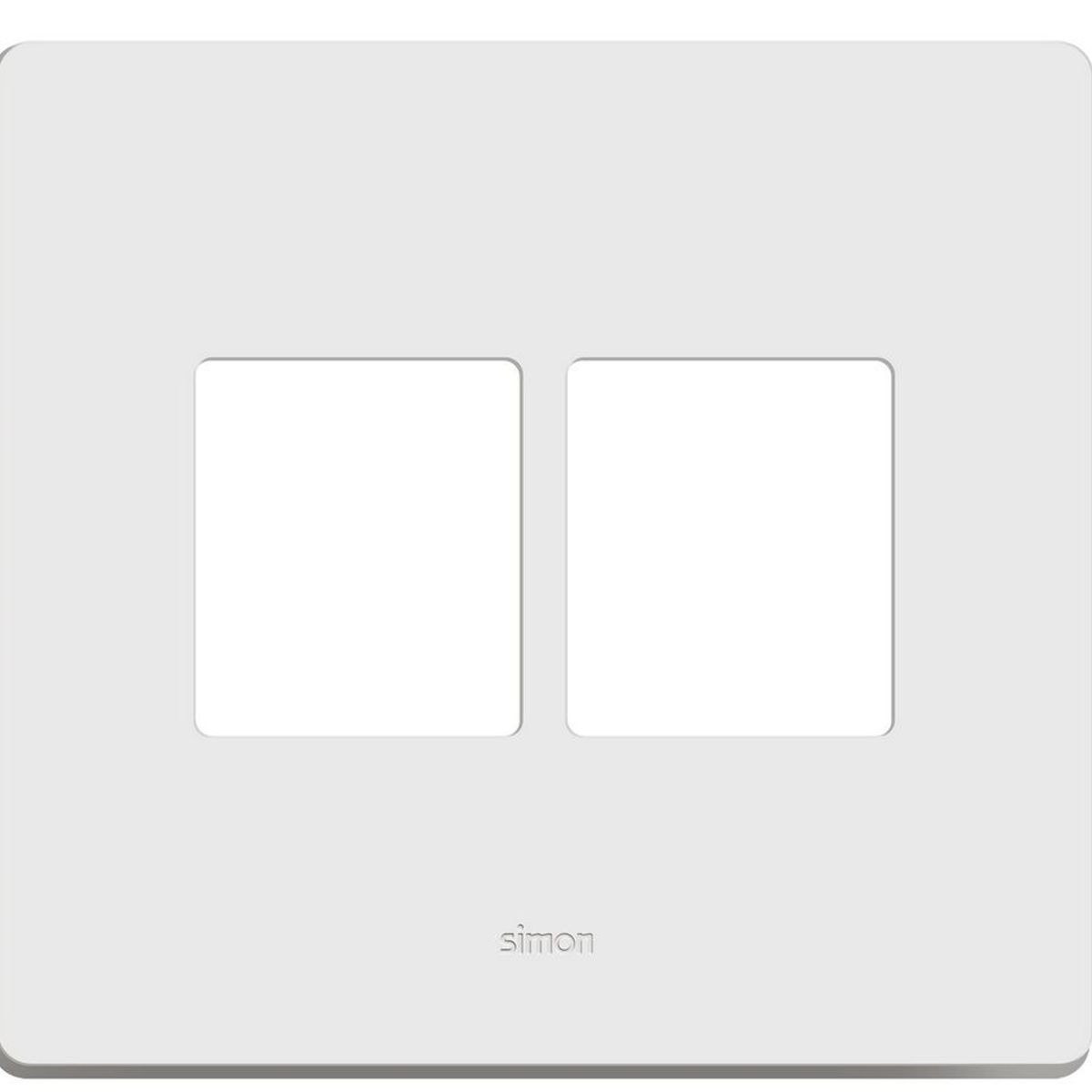 Placa com Suporte 4 Postos Horizontais 4x4 Branco, marca Simon - Foto Principal