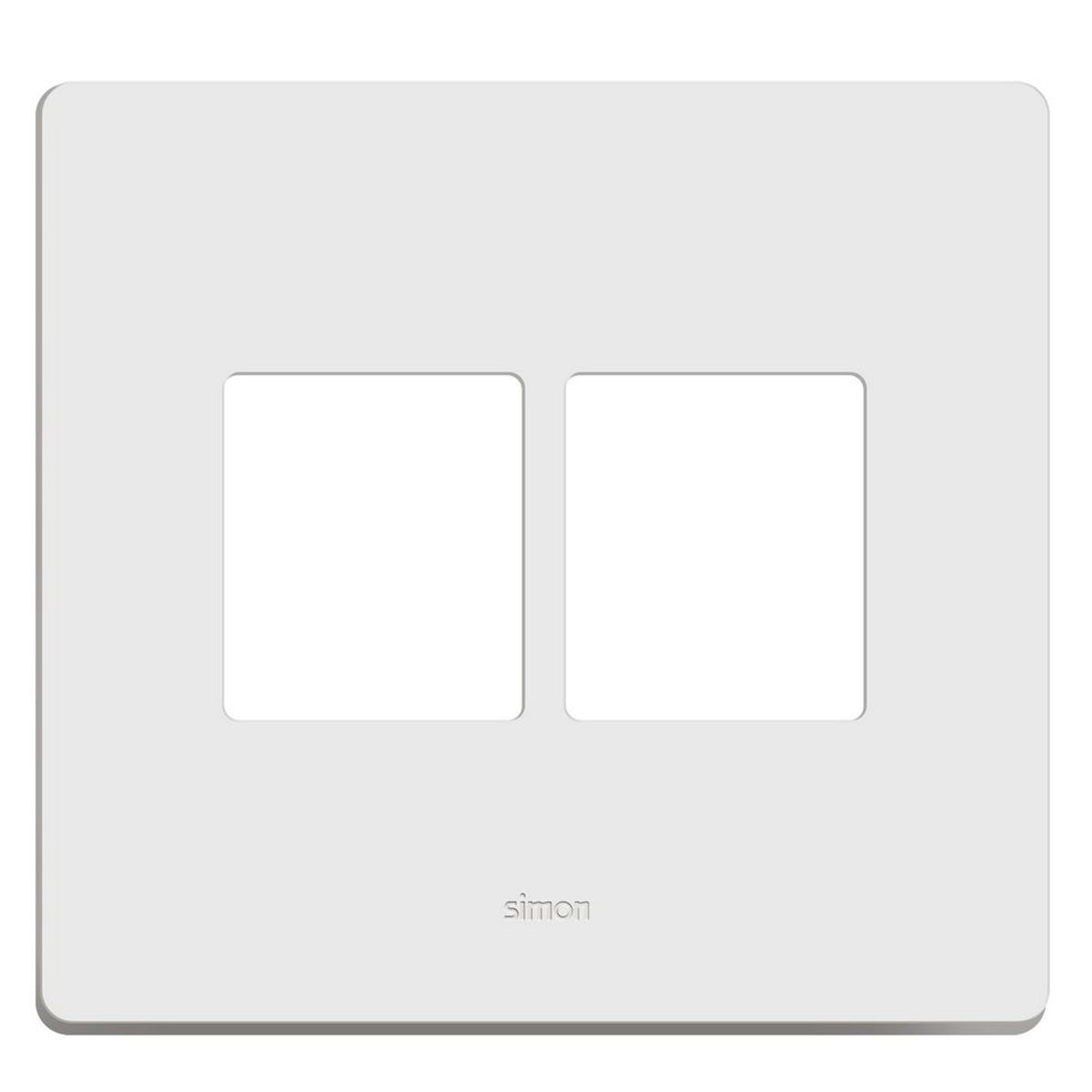 Placa com Suporte 4 Postos Horizontais 4x4 Branco, marca Simon - Foto Principal