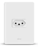 Conjunto para 1 Tomada 2P T Padrão Brasileiro 10A 250V Branco