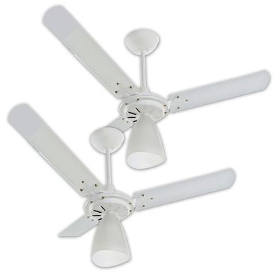 Kit com 2 Ventiladores de Teto 3 Ps Injetadas VMix Classic 127V Branco Vmix