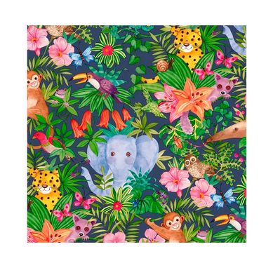 Papel de Parede Treasure Hunt Animais da Floresta 10x0,53m Azul