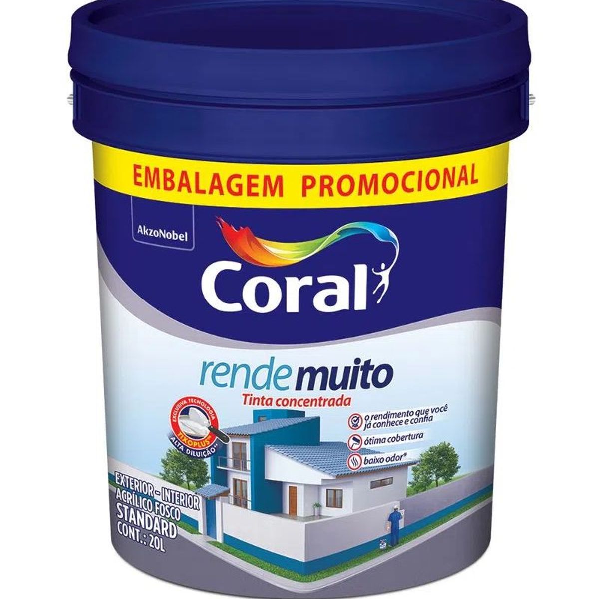 Tinta Acrílica Standard Rende Muito Branco 20L Coral, marca Coral - Foto 2
