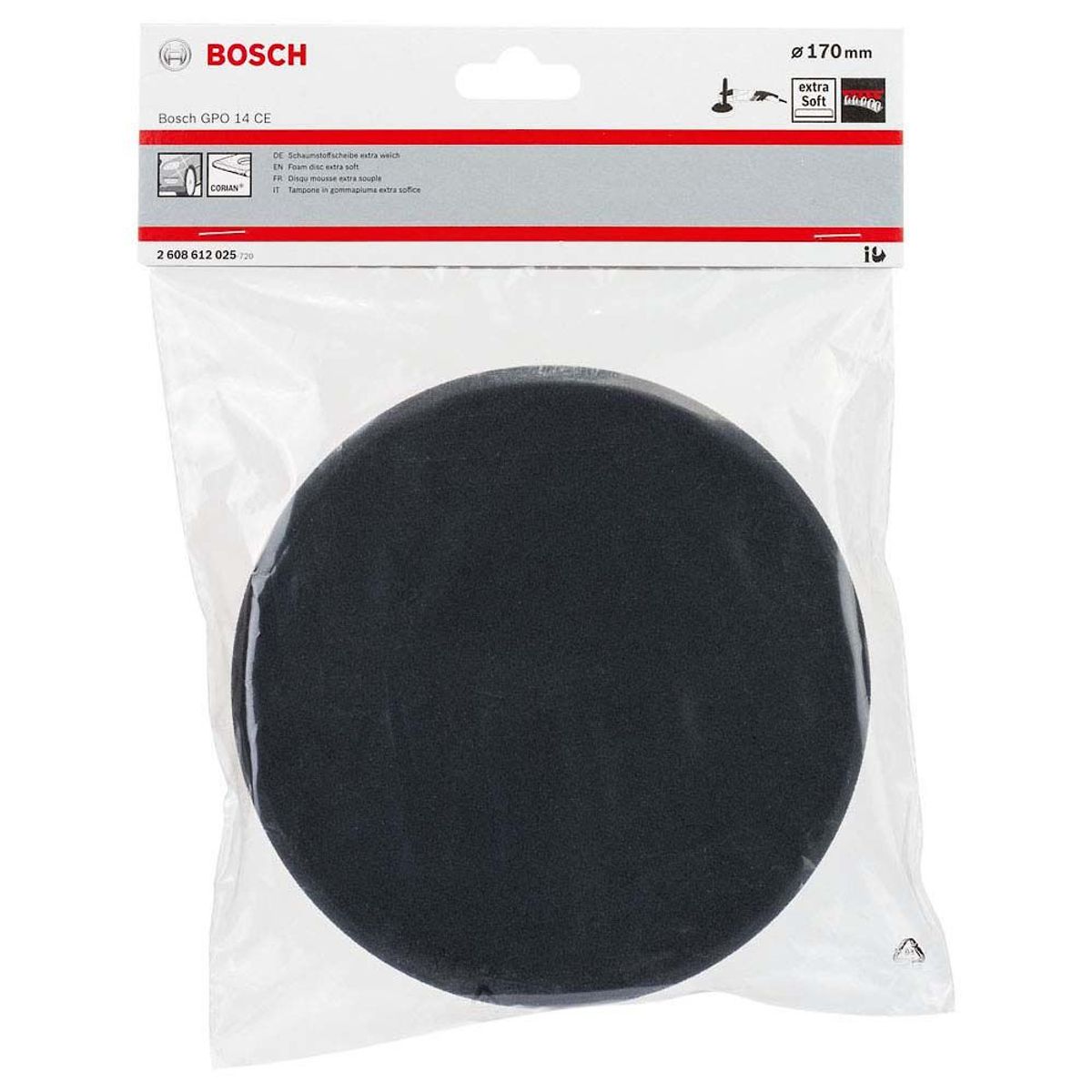 Disco de Espuma para Polir Autoaderente Extra Macio 170mm Amarelo 1 peça, marca Bosch - Foto 2