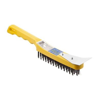 Escova de Ao com Raspador Amarelo Western