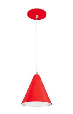 Pendente Cone em Alumnio 60w Bivolt Vermelho 