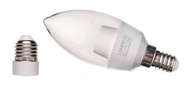 Lmpada LED Vela Cristal Luz Amarela com Adaptador 6W 2700K Bivolt 