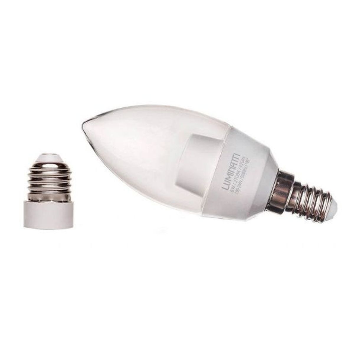 Lâmpada LED Vela Cristal Luz Amarela com Adaptador 6W 2700K Bivolt, marca Luminatti - Foto Principal
