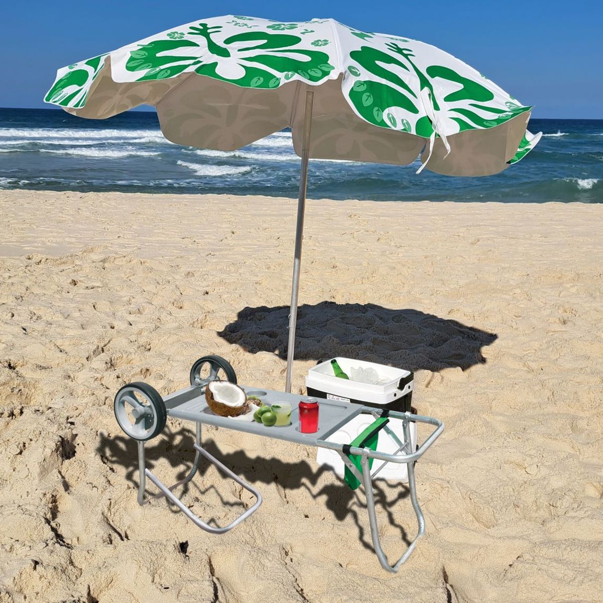Carrinho e Mesa de Praia de Alumínio Azul, marca Botafogo - Foto 2