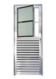 Porta Postigo Alumínio Brilhante Com Grade Direita 210x80x4,6cm L 25