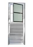 Porta Postigo Alumínio Brilhante Com Grade Esquerda 210x80x4,6cm L 25