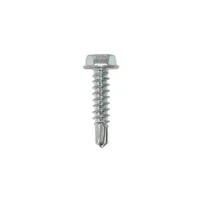 Parafuso 4,2x13mm Cabeça Sextavada Flangeada Rosca Inteira Auto Atarraxante Broca Aço Cromado 20 Pçs