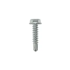 Parafuso 4,8x19mm Cabeça Sextavada Flangeada Rosca Inteira Broca Aço Cromado 10 Peças