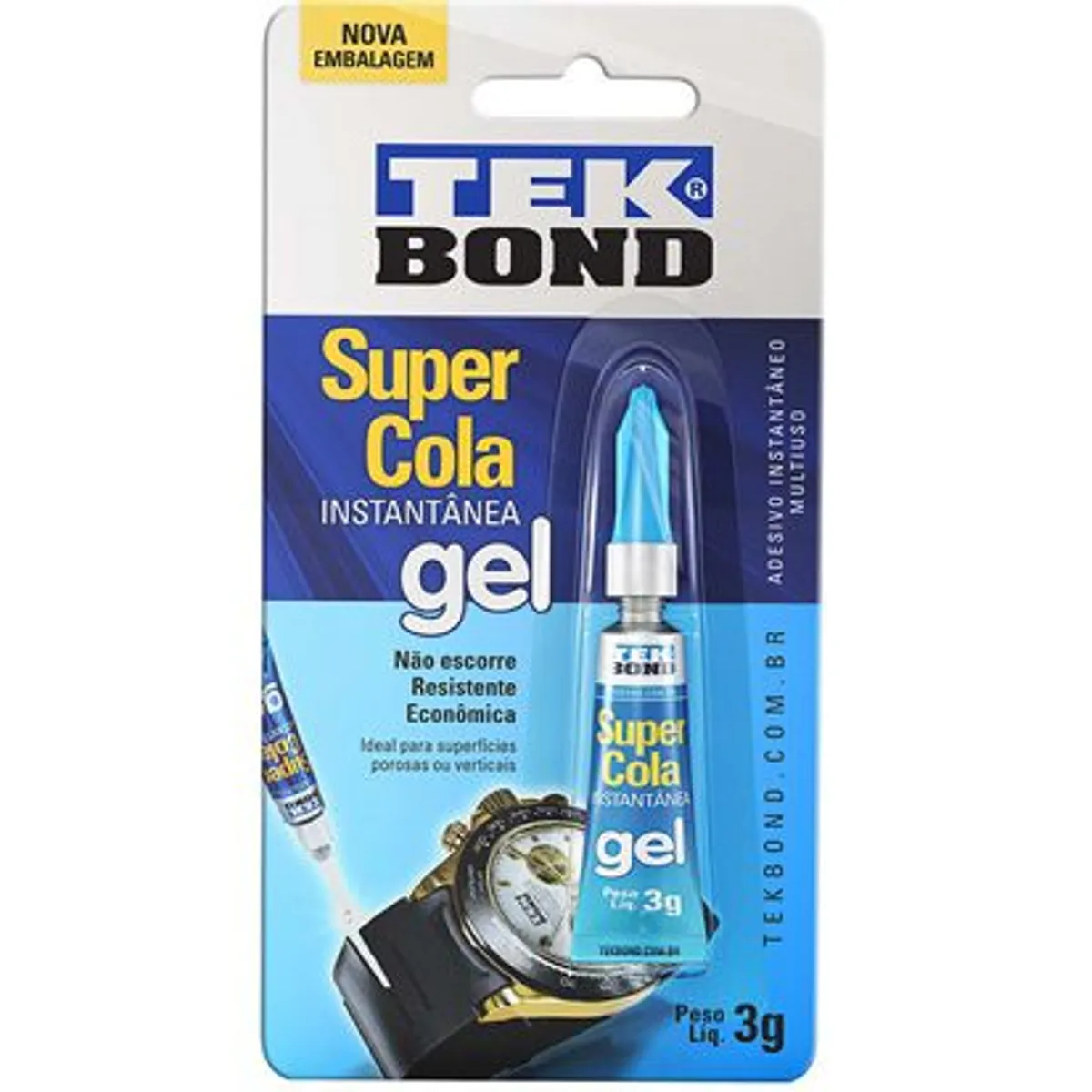 Super Cola em Gel 3g Blister Incolor, marca Tekbond - Foto 2