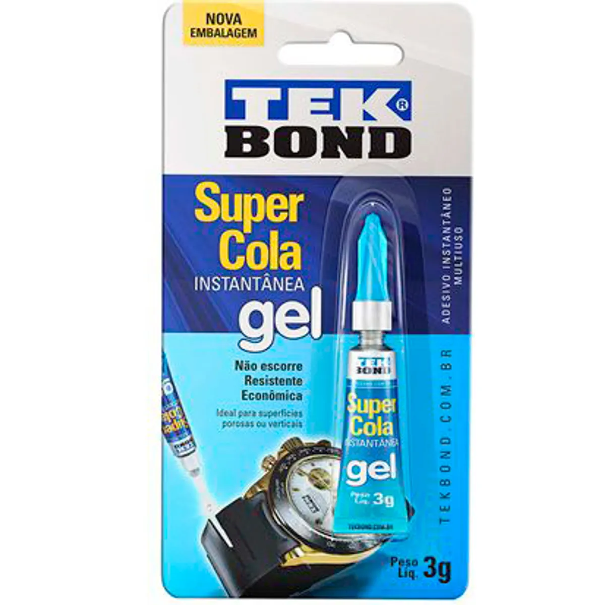 Super Cola em Gel 3g Blister Incolor, marca Tekbond - Foto Principal