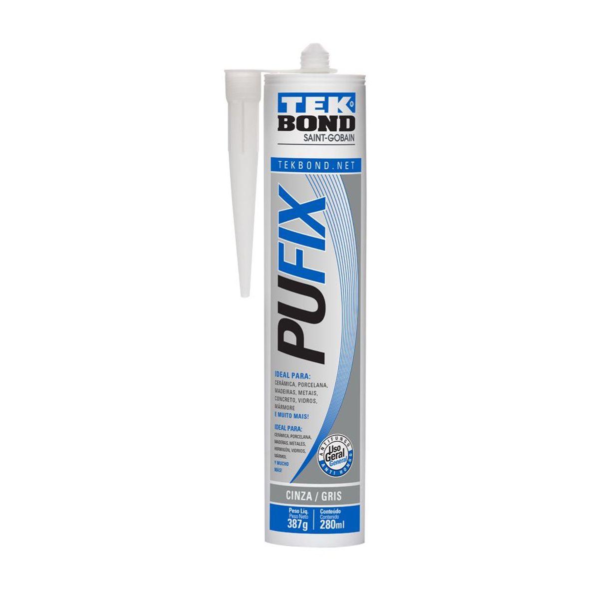 Adesivo Pu Fix Cartucho Cinza 387g, marca Tekbond - Foto Principal
