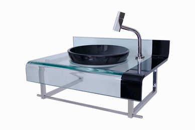 Gabinete de Vidro sem Sifao Mini Chopin 60x40cm Preto