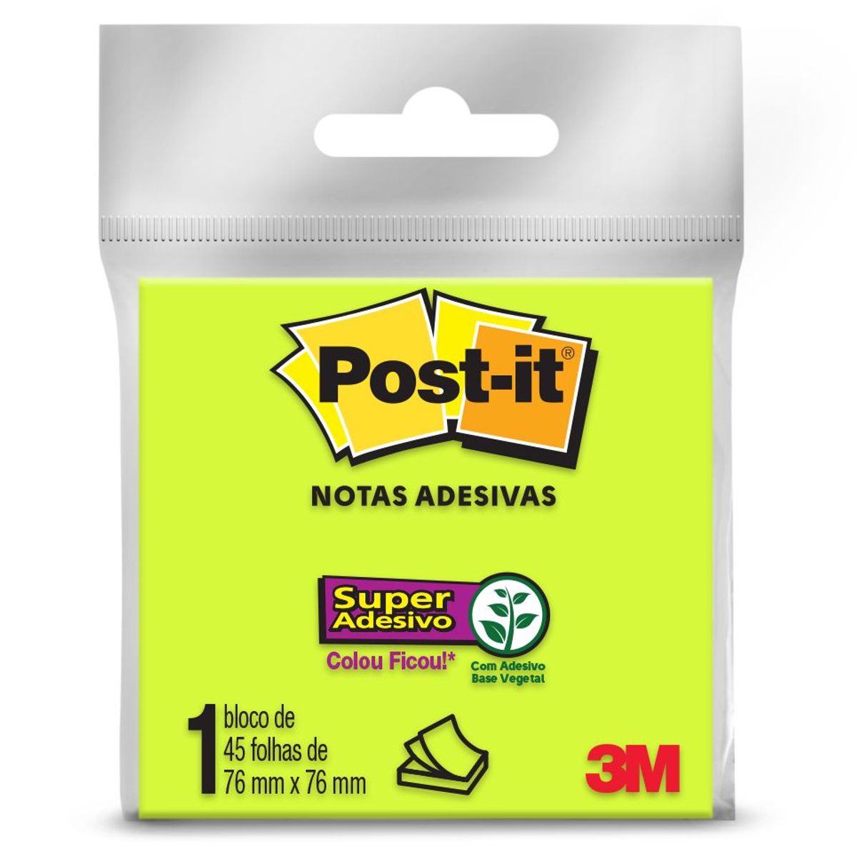 Bloco Adesivo Post-It 76x76cm com 45 Folhas Verde, marca 3m - Foto Principal
