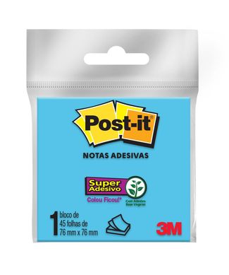 Bloco Adesivo Post-It 76x76cm com 45 Folhas Azul