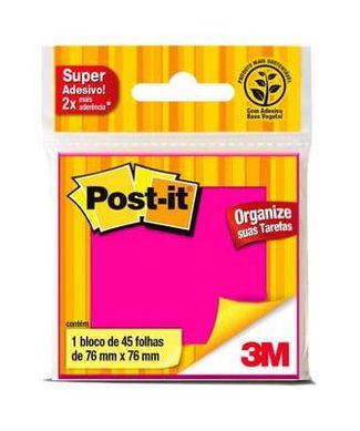 Bloco Adesivo Post-It 76x76cm com 45 Folhas Rosa