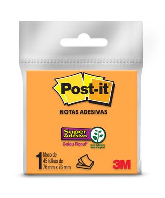 Bloco Adesivo Post-It 76x76cm com 45 Folhas Laranja