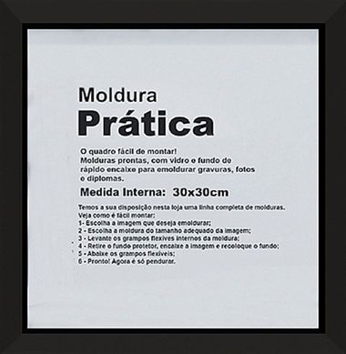 Moldura Pratika Caixa 30x30cm Preto