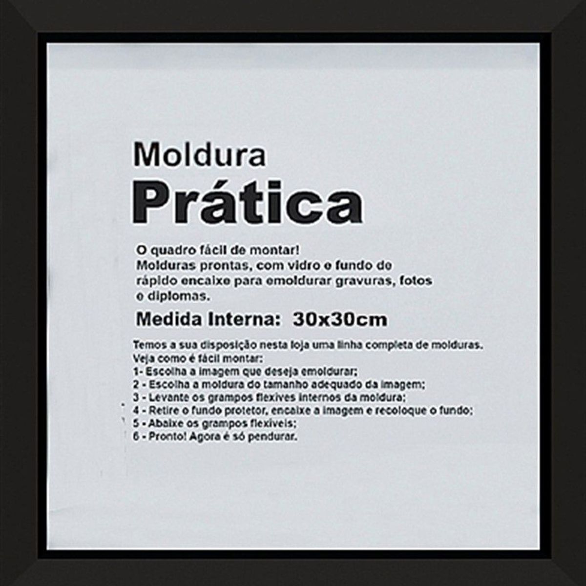 Moldura Pratika Caixa 30x30cm Preto, marca Kapos - Foto Principal