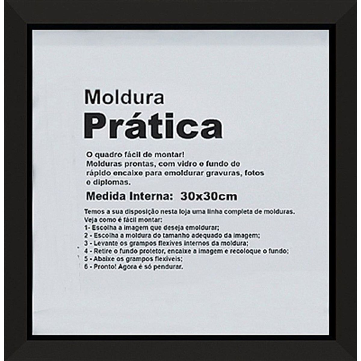 Moldura Pratika Caixa 30x30cm Preto, marca Kapos - Foto Principal