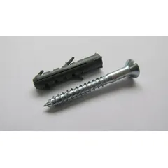 Bucha com Parafuso Cabeça Chata de Aço 6,1x65mm para Madeira 10mm 50 Peças Cinza