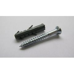 Bucha com Parafuso Cabeça Chata de Aço 3,8x30mm para Madeira 7mm 5 Peças Cinza
