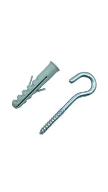 Bucha de Nylon com Gancho Zincado 3,4x60mm 6mm 100 Peas Cinza Foxmix