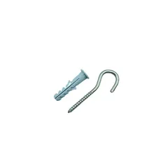Bucha de Nylon com Gancho de Inox 4,4x70cm 8mm com 4 Peças Cinza Foxmix