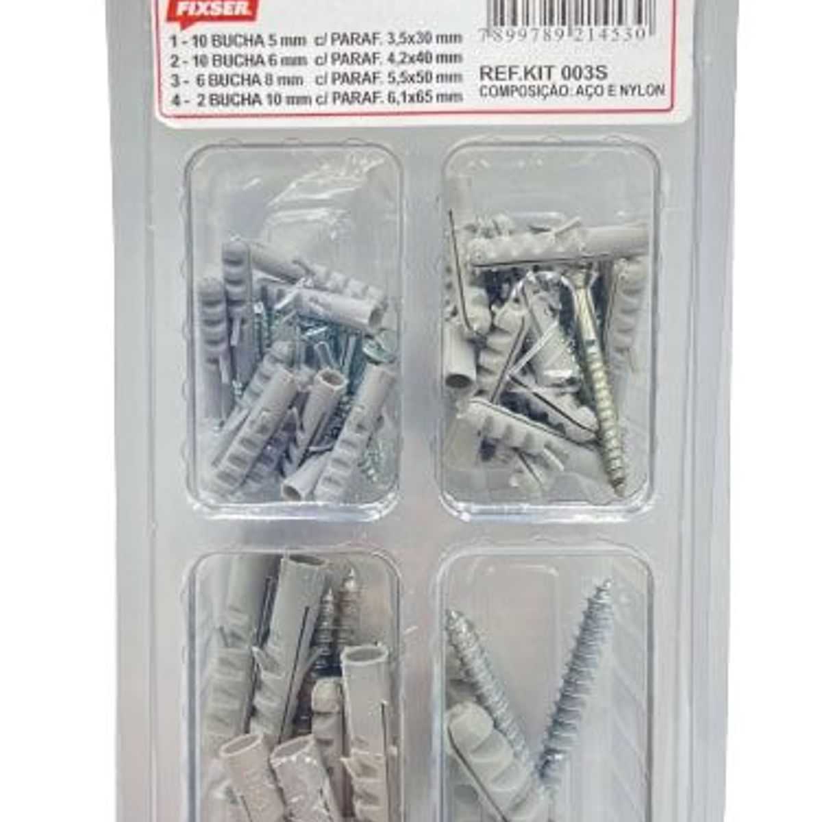 Kit Bucha com Parafuso Cabeça Chata 28 Peças Foxmix, marca Foxmix - Foto 2