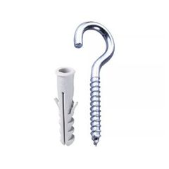Bucha de Nylon com Gancho Zincado 3x40mm 5mm com 4 Peças Cinza