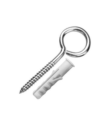 Bucha de Nylon com Gancho Zincado 4,4x70mm 8mm com 15 Peas Cinza