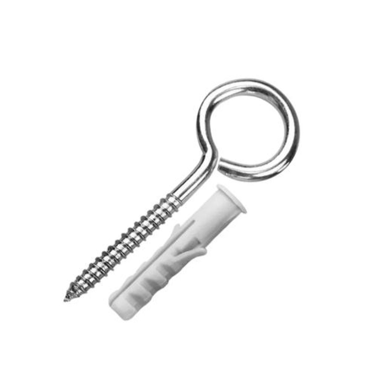 Bucha de Nylon com Gancho Zincado 4,4x70mm 8mm com 15 Peças Cinza, marca Fixser - Foto Principal