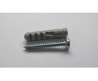 Bucha com Anel e Parafuso 7mm 4,8x38mm Cabeça Panela Rosca Auto Atarraxante 5 Peças Cinza